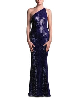 BCBGMAXAZRIA Estelle One Shoulder Gown - Blue