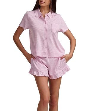 Splendid Short Sleeve Boxer Pajama Set - Pink