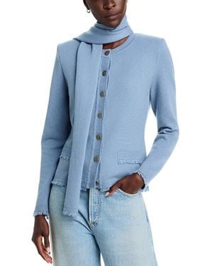 Kobi Halperin Gracie Round Neck Ribbed Trim Sweater - Blue