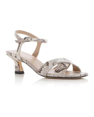 Stuart Weitzman Vinnie Snake Embossed Sandals - Metallic