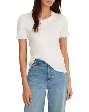 NIC+ZOE Ruffle Trim Sweater Tee - Blue