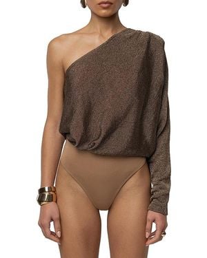 JLUXLABEL Resort Metallic Bodysuit - Brown