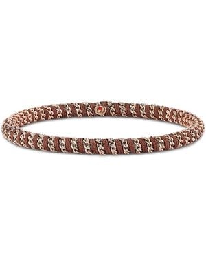’ROBERTO DEMEGLIO 18K Rose Gio Nautical Cord Stretch Bracelet - Brown