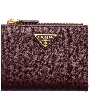 Prada Small Saffiano Leather Wallet - Purple