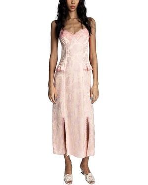 Anna Sui Damash Rose Brocade Slip Dress - Pink