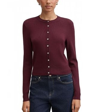 EVER NEW Rylee Crew Neck Cardigan - Purple