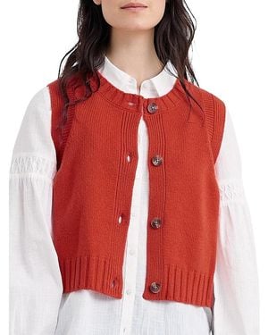 Seasalt Cornwall Derwenn Button Down Merino Knit Vest - Red