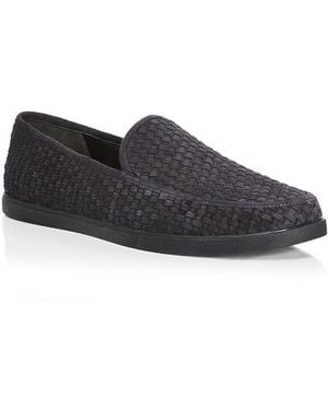 Vince Sonoma Suede Basketweave Loafers - Gray