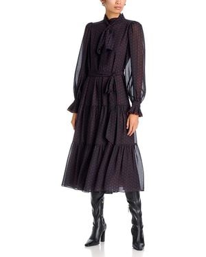 Kobi Halperin Erin Printed Tie Waist Midi Dress - Blue