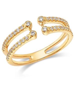 Moon & Meadow 14K Lab Grown Diamond Double Stack Cuff Ring - Metallic