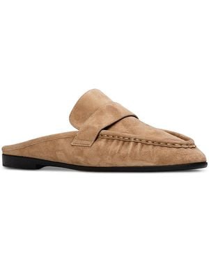 Black Suede Studio Gabby Loafer Mules - Brown