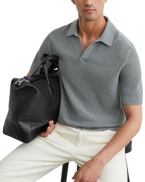 Reiss Leon Basket Stitch Polo Shirt - Gray