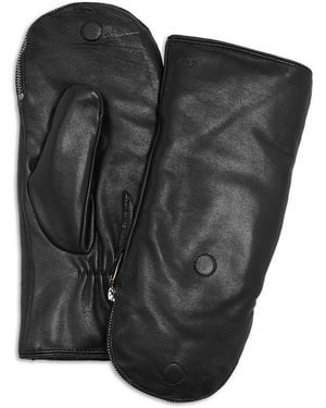 Echo Zip Top Faux Fur Mittens - Black