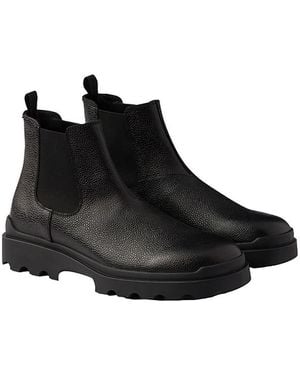 Prada Printed Leather Chelsea Boots - Black