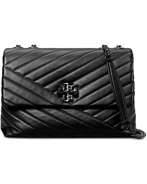 Tory Burch Kira Chevron Powder Coated Convertible Shoulder Bag - Black