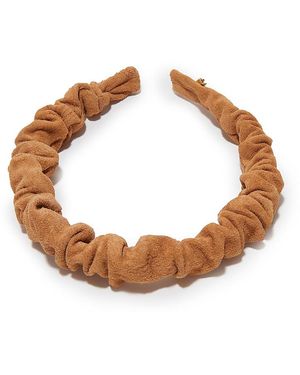 Lele Sadoughi Jessie Suede Scrunchie Headband - White