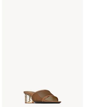 Saint Laurent Sip Mule Sandals - Natural