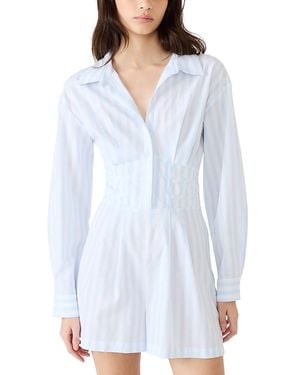 Steve Madden Aria Striped Romper - Blue