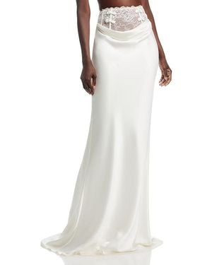 SAU LEE Lila Satin Skirt - White