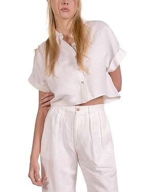 Elan Short Sleeve Shirt Swim Cover-Up - White