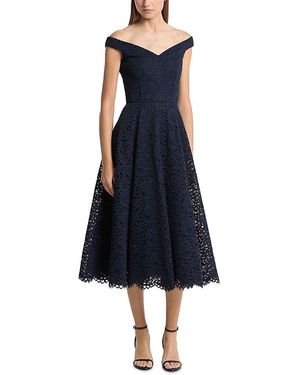 Michael Kors Lace Portrait Midi Dress - Blue