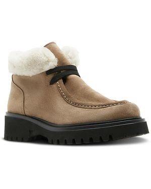 La Canadienne Kinetic Suede & Shearling Ankle Boots - Brown