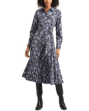 10 Crosby Derek Lam Kenza Pleated Midi Dress - Blue