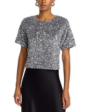 Steve Madden Cressa Sequined Velvet Top - Gray