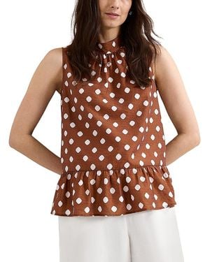 Phase Eight Indie Peplum Spot Blouse - Red
