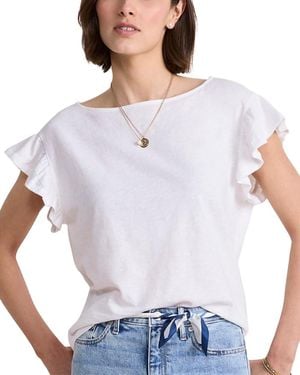Vineyard Vines Slub Jersey Flutter Sleeve Tee - White