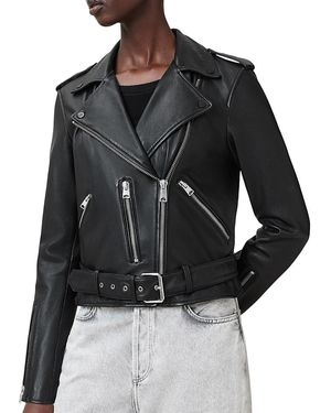 AllSaints Balfern Leather Biker Jacket - Black