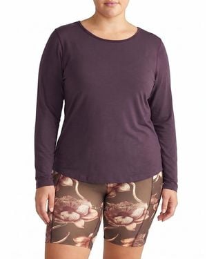 UNIVERSAL STANDARD Plus Mia Long Sleeve Movement Tee - Purple