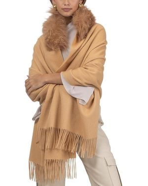 Gorski Select Cashmere Stole With Select Lamb Collar - Brown