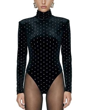Ronny Kobo Litia Embellished Bodysuit - Black