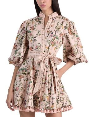 Alice + Olivia Lucy Mini Shirt Dress - Brown