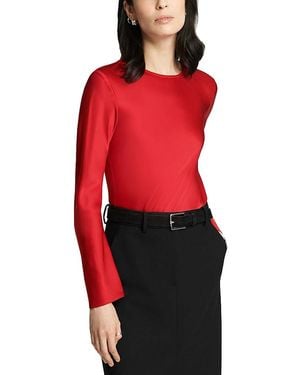 Argent Silk Long Sleeve Top - Red