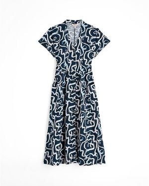Seasalt Cornwall Fowen V-Neck Shirt-Style Midi Dress - Blue