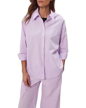 Michael Stars Carson Button Down Shirt - Purple