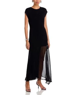 Jason Wu Asymmetrical Seamed High/Low Knit Dress - Black