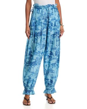 Coniglio Palm Beach Ruffle Hem Harem Pants - Blue