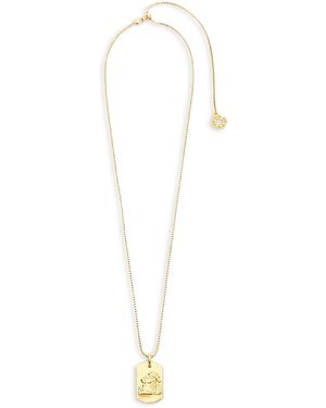 Maje Zodiac Dog Tag Pendant Necklace, 26.5 - White