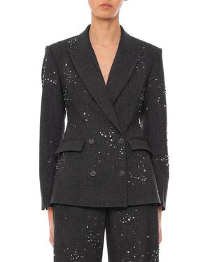 Des Phemmes Des_Phemmes Embellished Double Breasted Blazer - Black