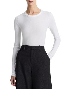 Vince Essential Long Sleeve Crewneck Tee - White