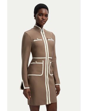 Karen Millen Bandage Military Piping Mini Dress - Natural