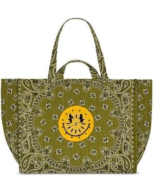 Call it By Your Name Maxi Cabas Quilted Bandana Tote - Green