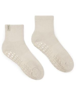 Fraise Quarter Crew Grip Sock - White