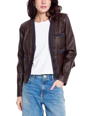 Central Park West Hazel Ribbed Trim Jacket - Blue