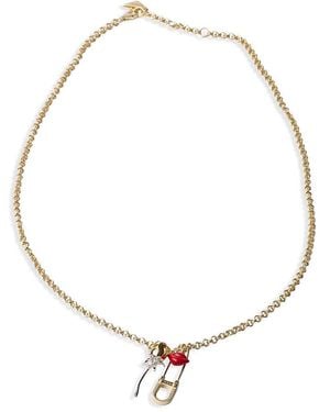Prada Enameled Metal Necklace - Metallic
