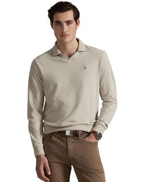 Polo Ralph Lauren Textured Jersey Polo Shirt - Gray