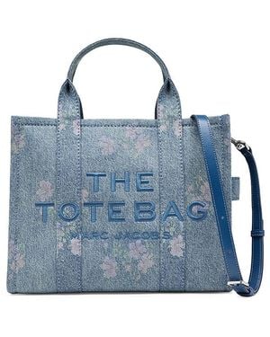 Marc Jacobs Medium Antique Flower Denim Tote Bag - Blue